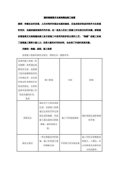 圆柱墩盖梁无支架抱箍法施工