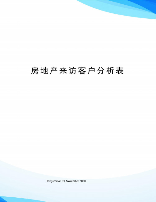 房地产来访客户分析表