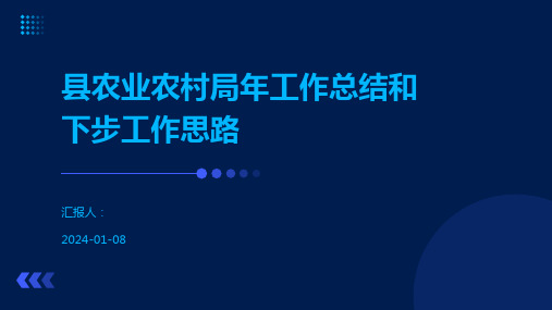 县农业农村局年工作总结和下步工作思路