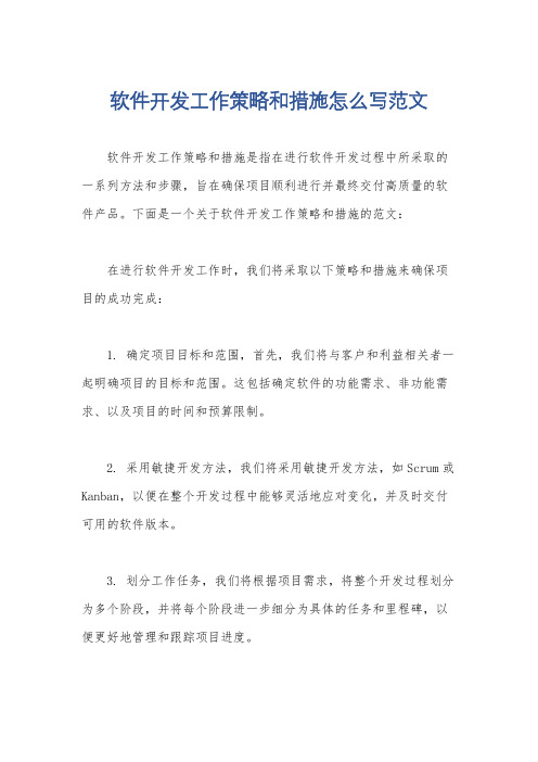 软件开发工作策略和措施怎么写范文