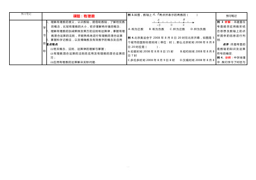 七年级数学上册 2.15 有理数复习导学案1(新版)华东师大版