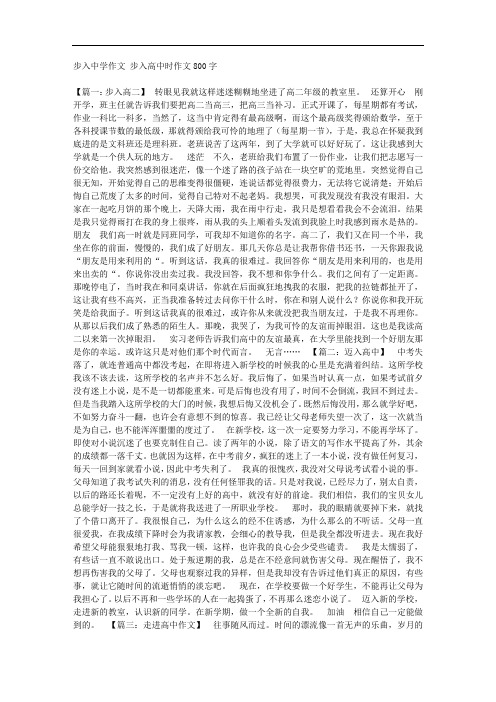 步入高中时作文800字