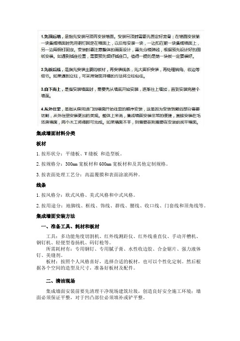 集成墙面安装的施工方法