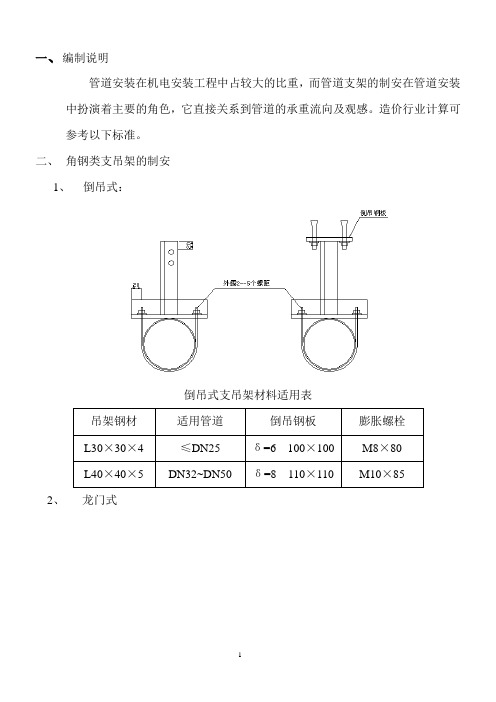 管道支架制作安装标准及计算参考