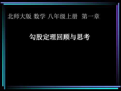 八年级数学      《勾股定理回顾与思考》