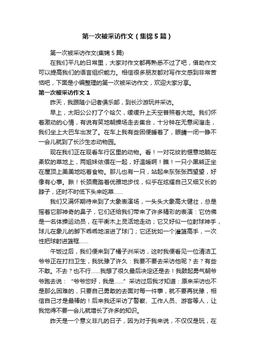 第一次被采访作文（集锦5篇）