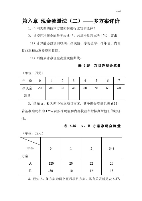 工程经济学课后答案6-10