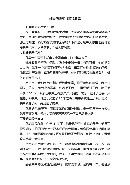 可爱的表弟作文15篇