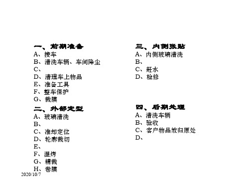 汽车贴膜施工程序培训精品PPT课件