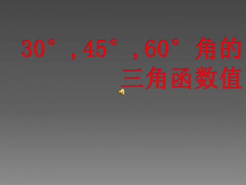 1.2 30°、45°、60°角的三角函数值课件1