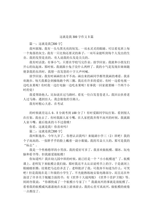 这就是我300字作文5篇