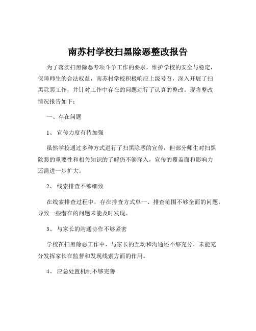 南苏村学校扫黑除恶整改报告