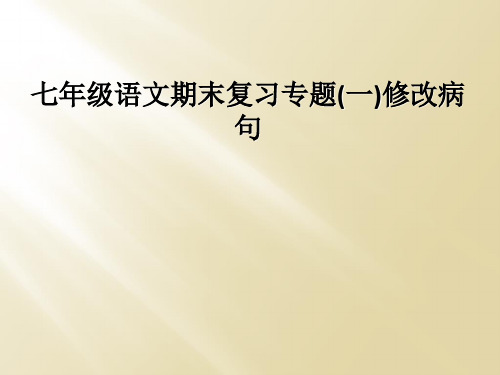 七年级语文期末复习专题一修改病句