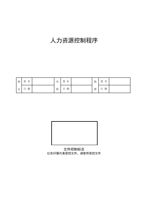 (QP-04)人力资源管理控制程序.