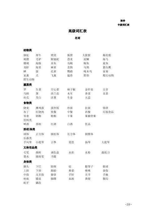 听障儿童听觉口语教学高级词汇