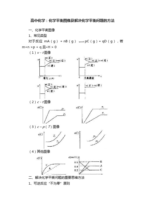 高中化学：化学平衡图像及解决化学平衡问题的方法