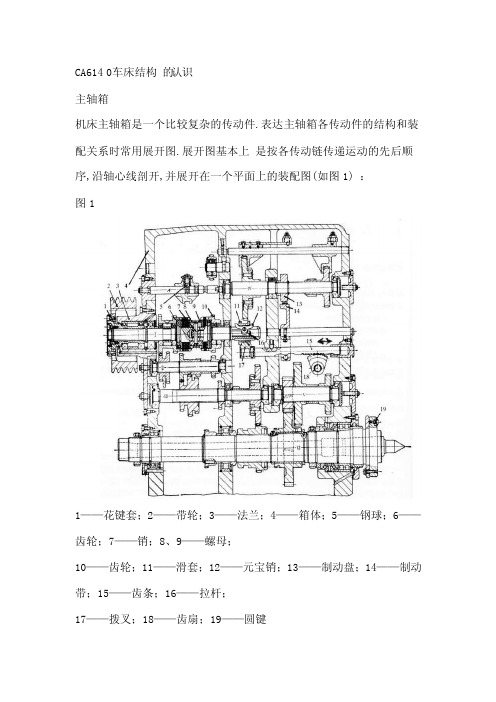 CA6140车床结构的认识