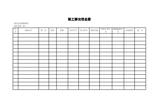 职工移交花名册