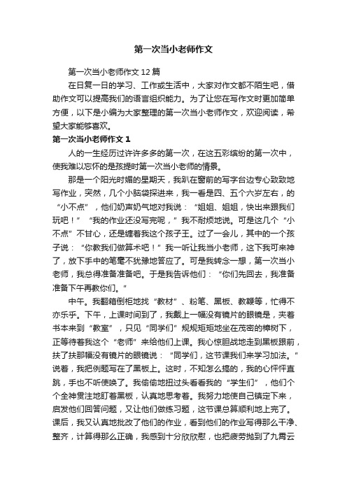 第一次当小老师作文12篇