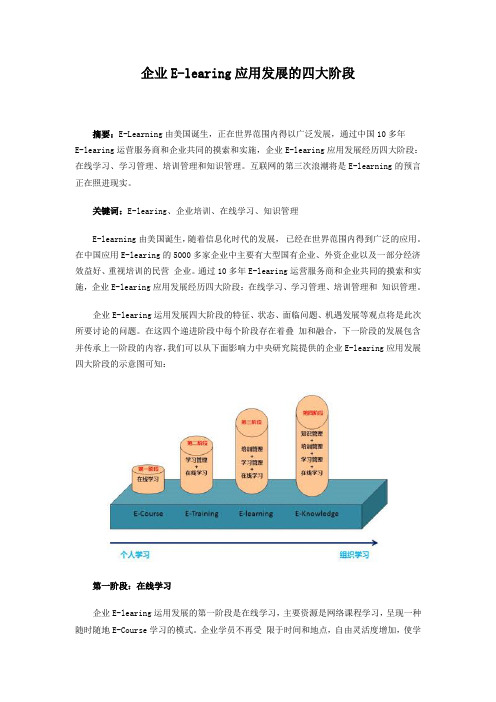 企业E-learing应用发展的四大阶段