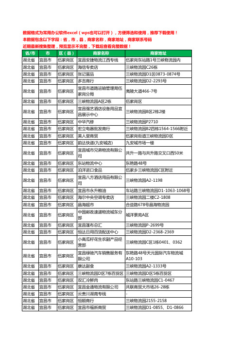 2020新版湖北省宜昌市伍家岗区运输工商企业公司商家名录名单黄页联系电话号码地址大全800家