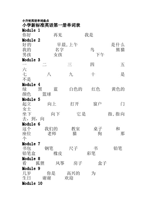 小学新标准英语一起1-12册单词汇总背诵默写版(可打印)