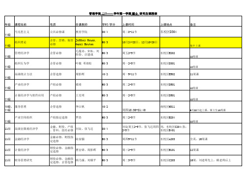 研一上课程表(总)