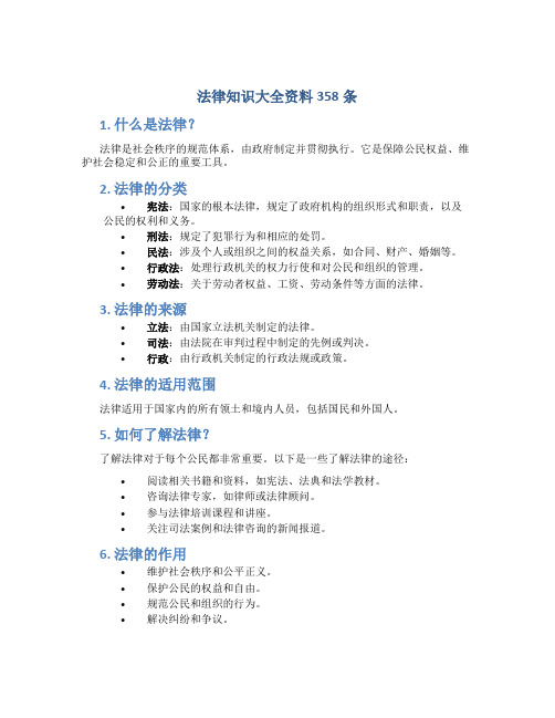 法律知识大全资料358条图片