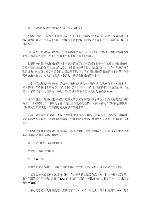 你是我的良师作文500字