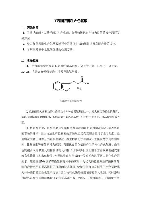 工程菌发酵生产色氨酸