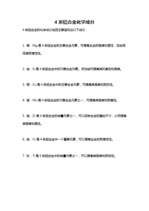 4系铝合金化学成分