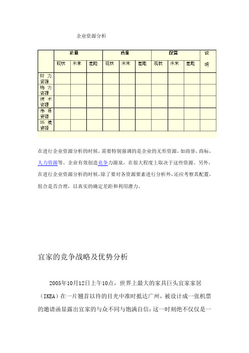 宜家的竞争战略及优势