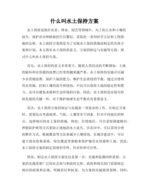 什么叫水土保持方案