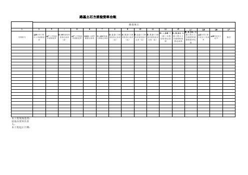 路基土石方质检资料台账