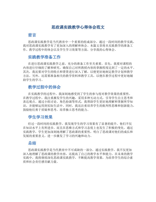 思政课实践教学心得体会范文