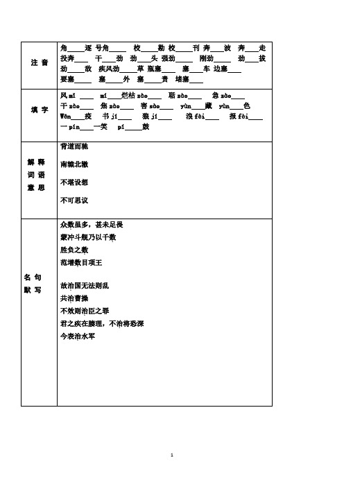 高中语文基础知识每日一练