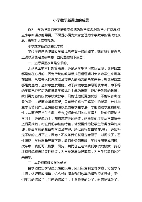 小学数学新课改的反思