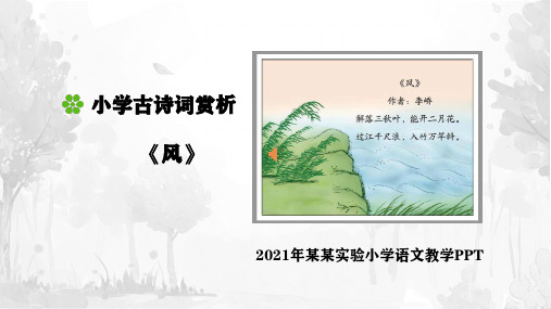 2021年部编小学一年级古诗《风》教学PPT精修版带优美的背景音乐