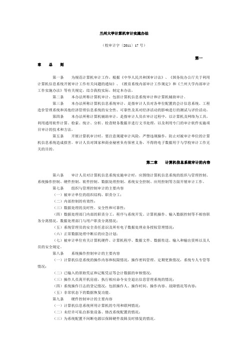 大学计算机审计实施办法