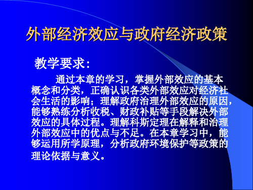 外部经济效应与政府经济政策