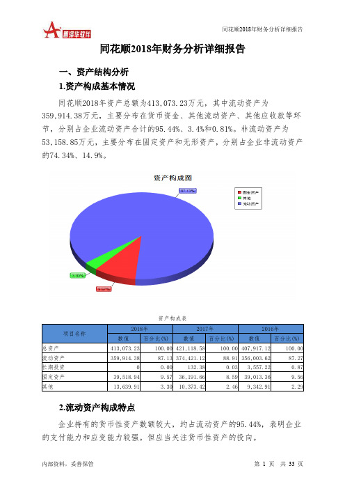 同花顺2018年财务分析详细报告-智泽华