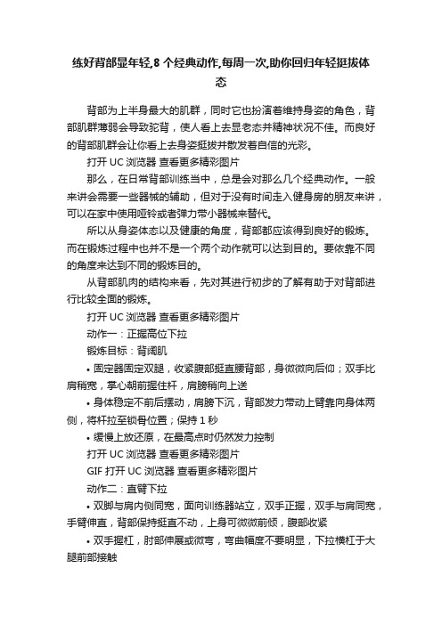 练好背部显年轻,8个经典动作,每周一次,助你回归年轻挺拔体态