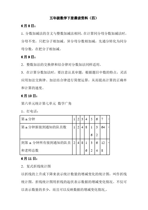 五年级数学下册晨读资料四