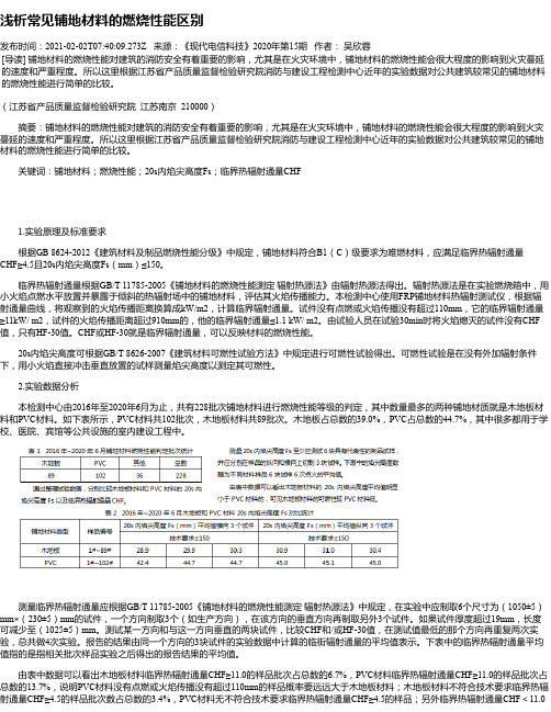 浅析常见铺地材料的燃烧性能区别