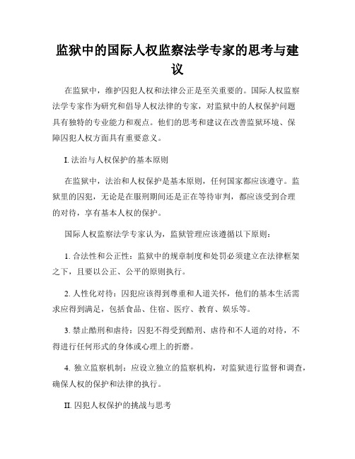 监狱中的国际人权监察法学专家的思考与建议