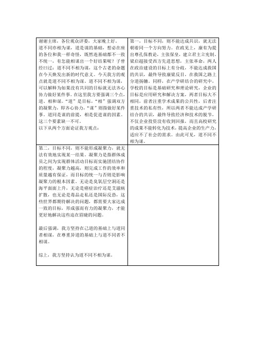 道不同不相为谋一辨稿