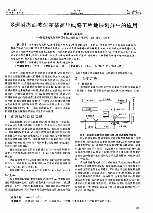 多道瞬态面波法在某高压线路工程地层划分中的应用