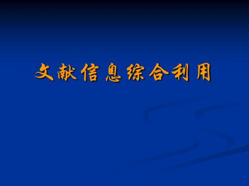 文献信息综合利用共123页文档