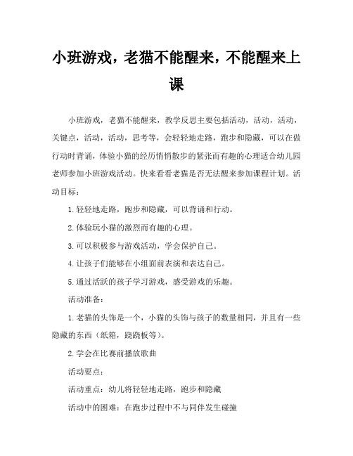 小班游戏老猫睡觉醒不了教案反思