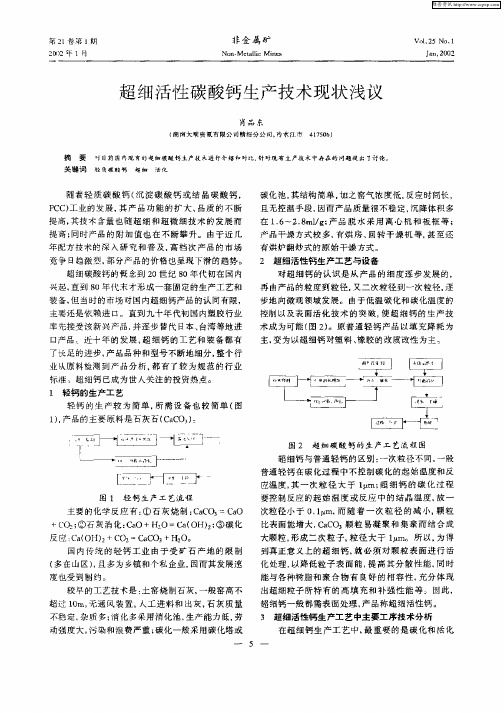 超细活性碳酸钙生产技术现状浅议